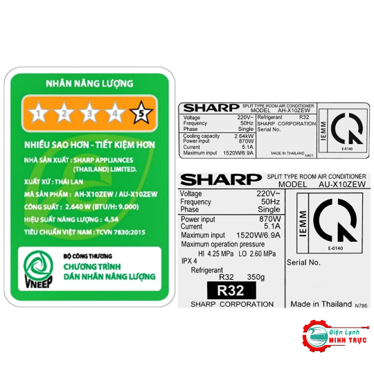 Máy lạnh Sharp Inverter 1 HP AH-X10ZEW